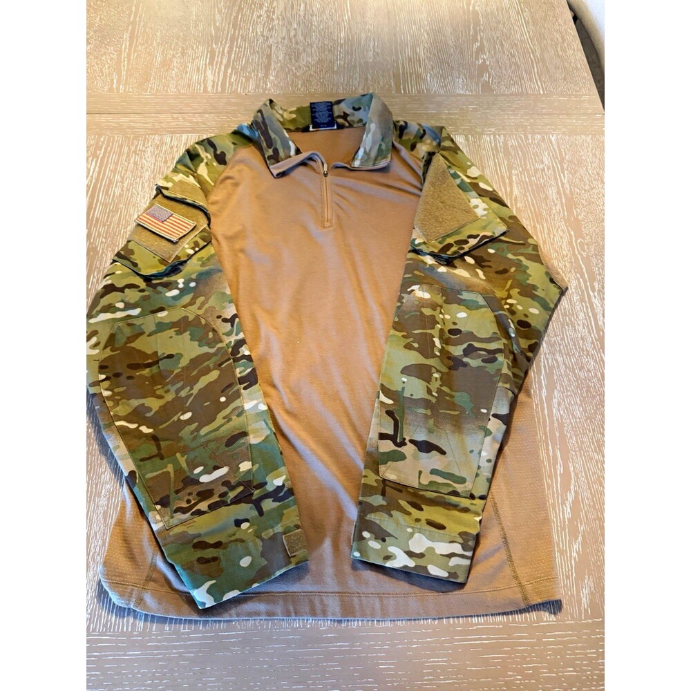5.11 Tactical Men’s XL Regular Long Sleeve 1/4 Zip Combat Shirt Tan Multicam